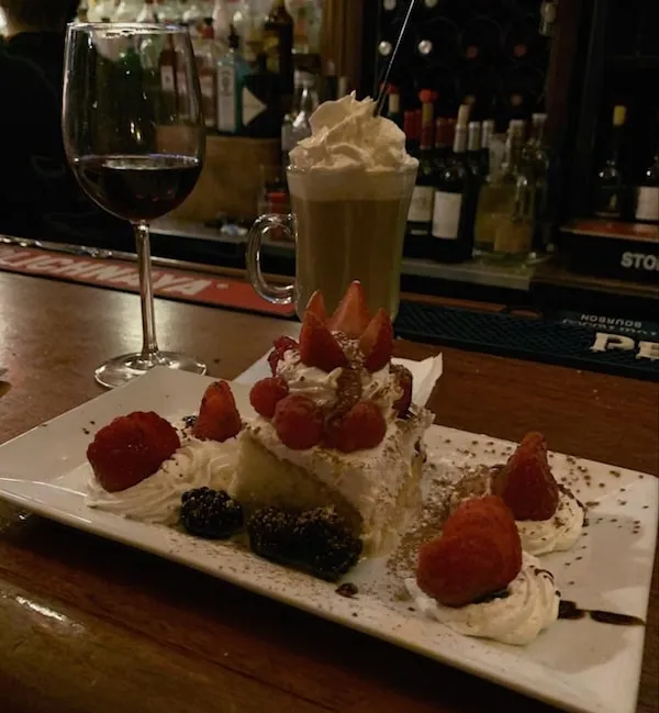 Berry pavlova dessert with whipped cream at Michael's Trattoria Wallingford CT